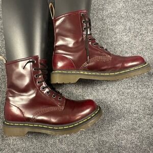 Dr. Doc Martens Womens size 8 Vegan Lace Up Boot Cherry Red